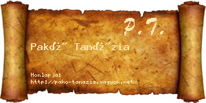 Pakó Tanázia névjegykártya